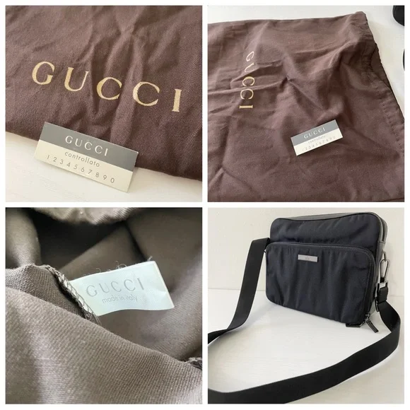 Gucci black woven nylon and leather camera shoulder bag - Picture 3 of 10